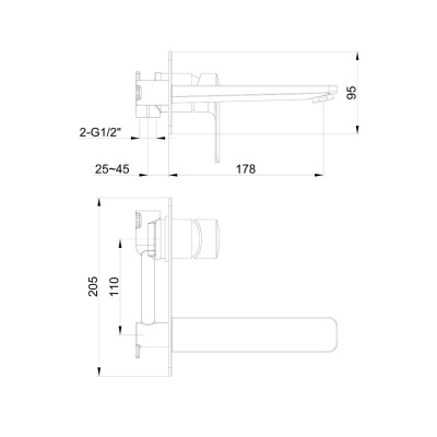 Suburb Wall Mounted Basin Mixer - Chrome